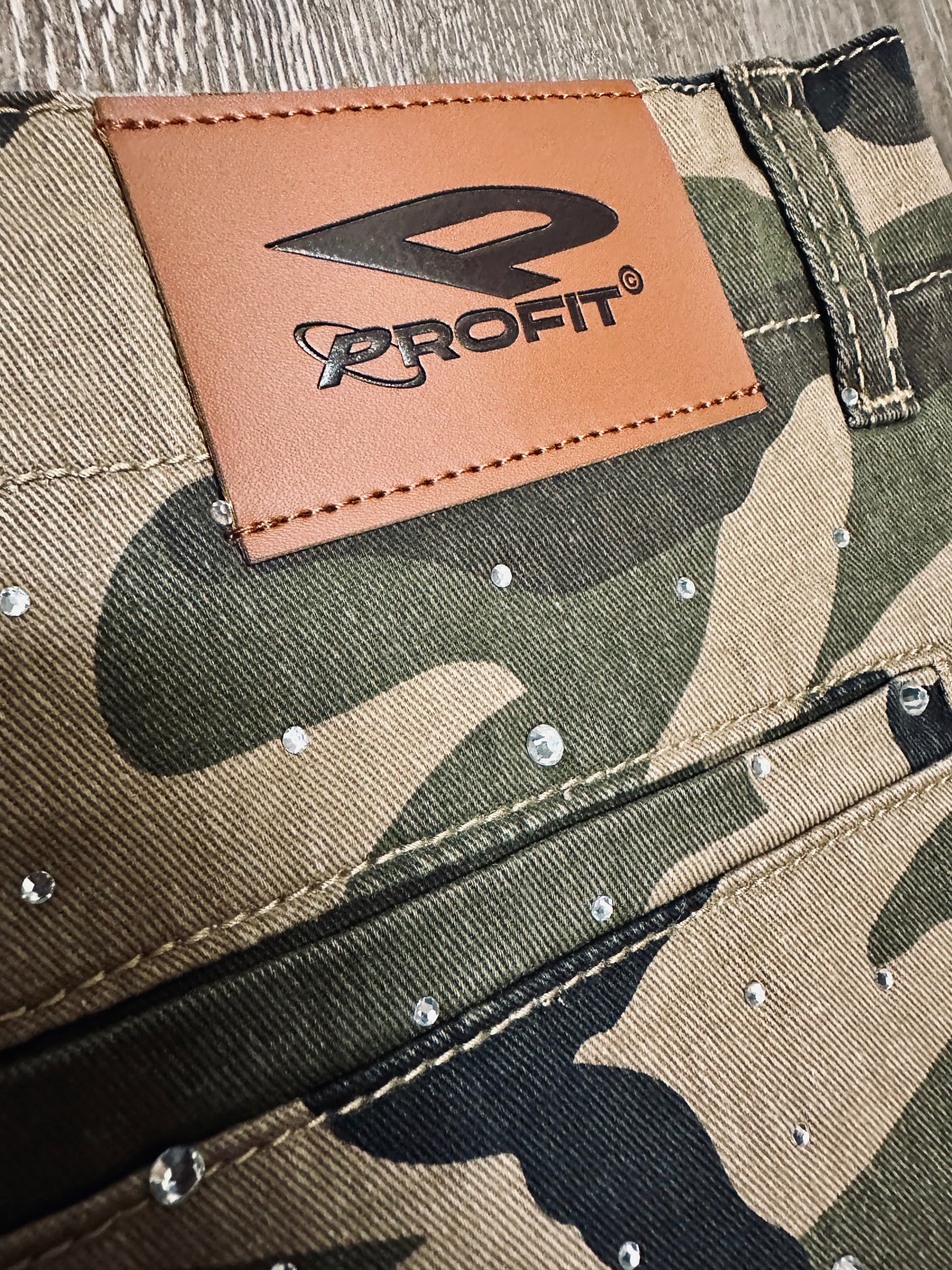Profit Camo Cargo Shorts w/ Rhinestone