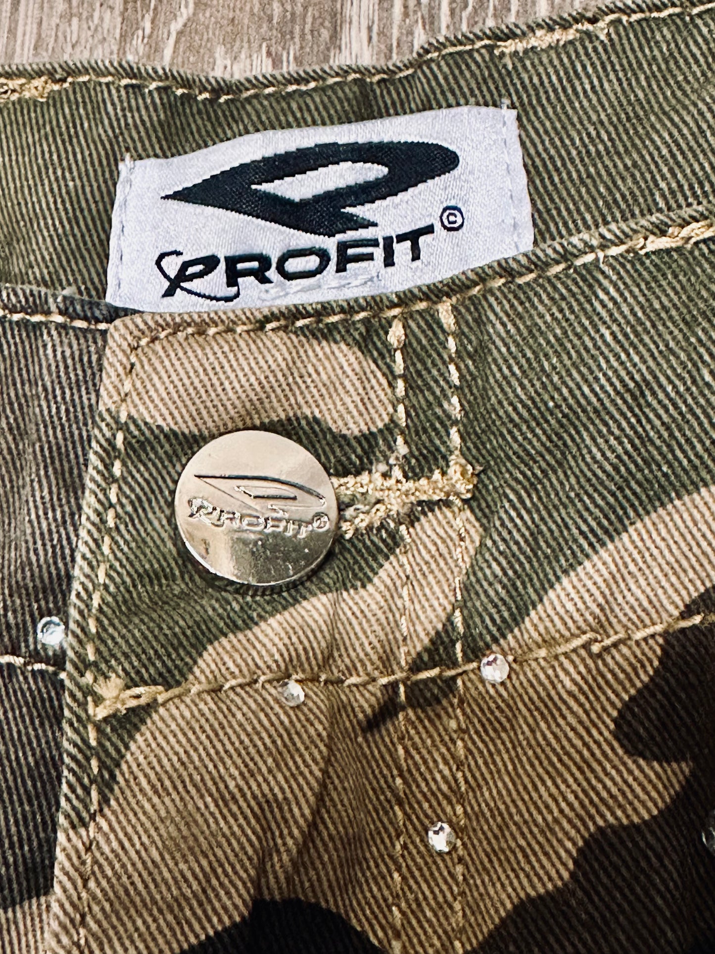 Profit Camo Cargo Shorts w/ Rhinestone