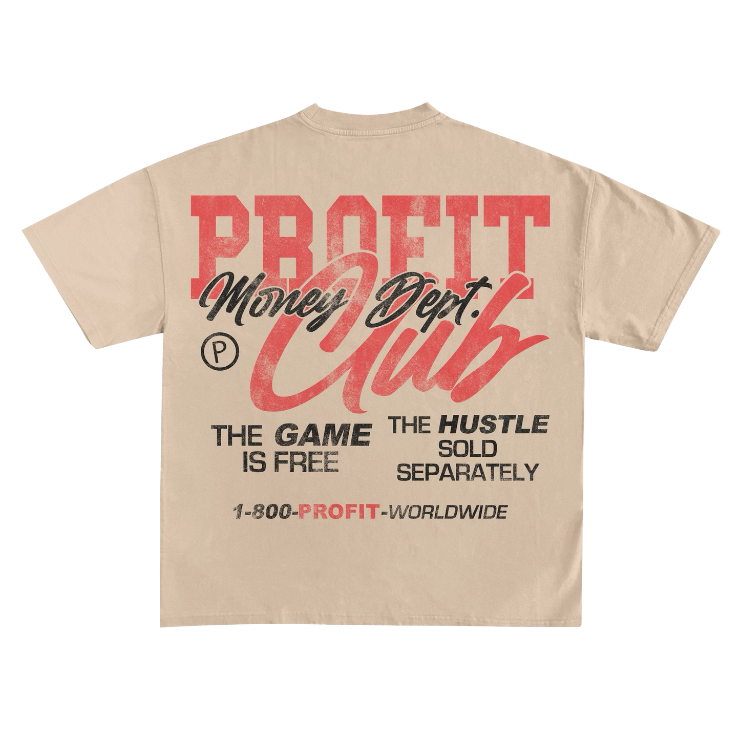 Tan Profit Money Dept Tee