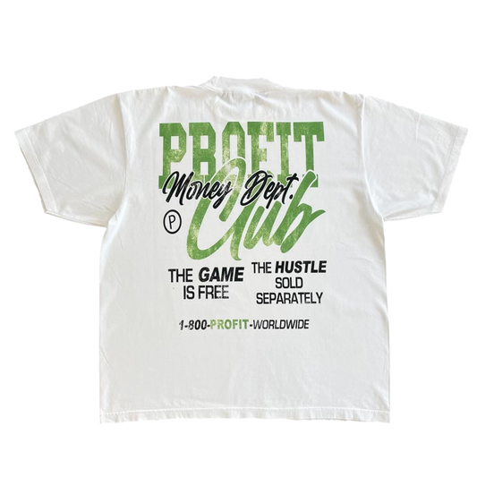 White/Green Profit Money Dept Tee