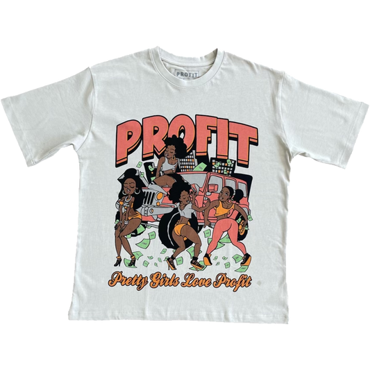 Off White/Orange Pretty Girls Love Profit